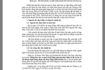 THAY ĐỔI LỚN VỀ THUẾ HỘ KINH DOANH TỪ 01/01/2026